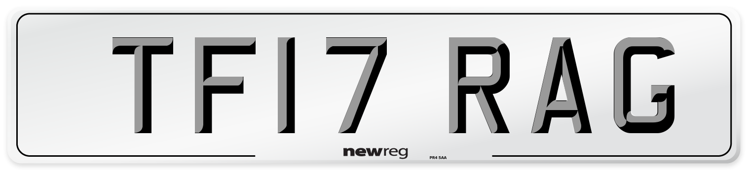 TF17 RAG Number Plate from New Reg